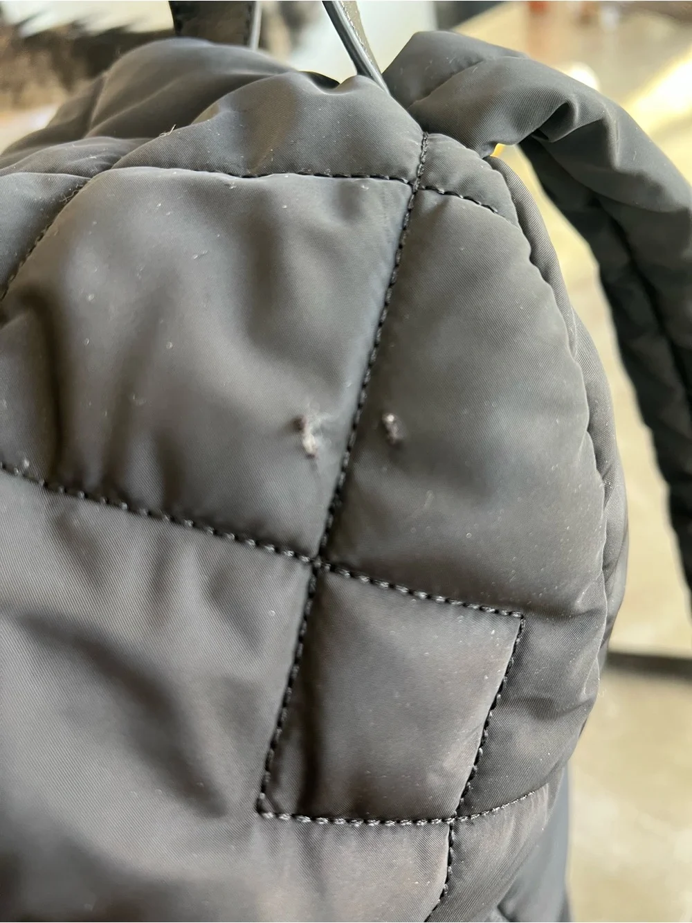 Marc Jacobs Black Quilted Nylon Backpack with Gold Hardware